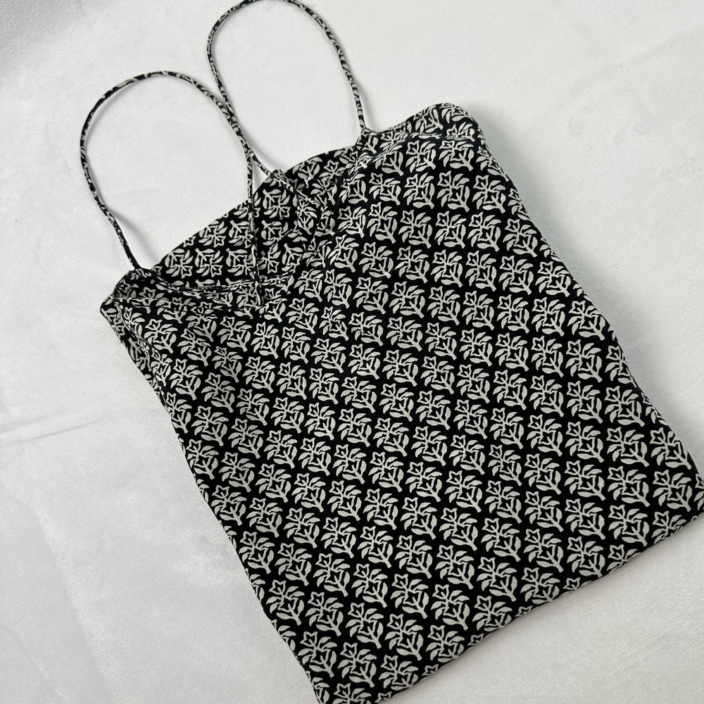 Madewell Silk Black and White Cami Top Size Small